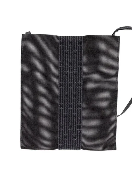 Authentic HERMES Pochette Her Line MM Shoulder Bag Canvas Gray - Picture 5 of 16